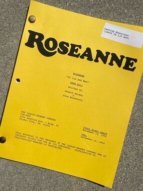 Roseanne Vtg 1992 Production Used Final Mimeo Draft Script Of Ice And Men